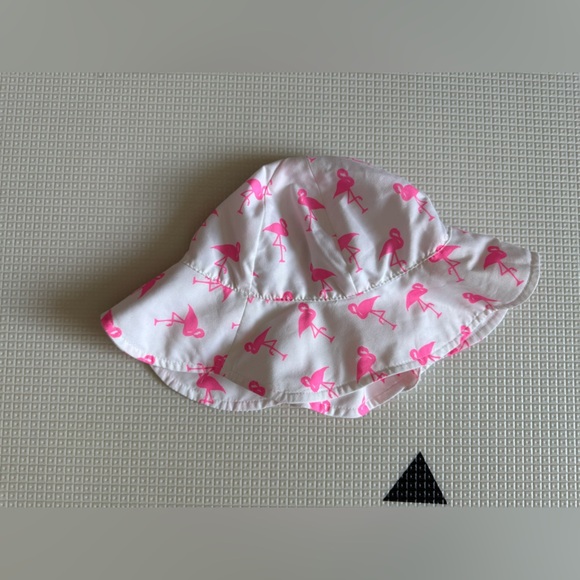 Jumping Beans|Baby toddler girl Pink Flamingo printed white Kids Sun Hat•••2-4T - Picture 3 of 3